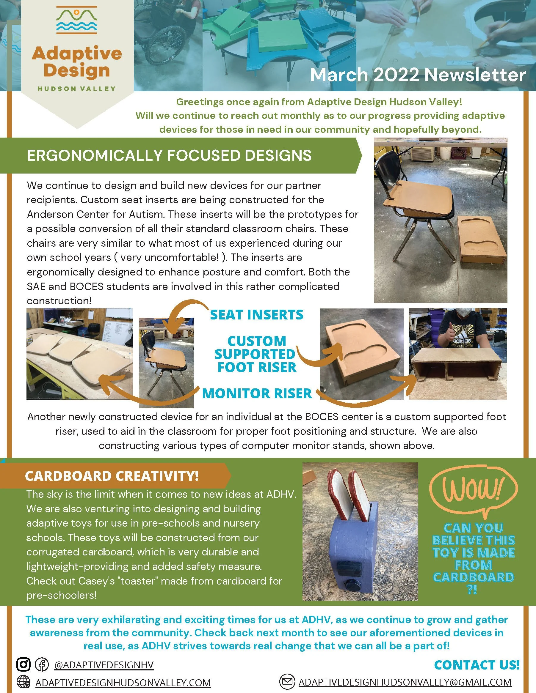 March Newsletter — Adaptive Design Hudson Valley